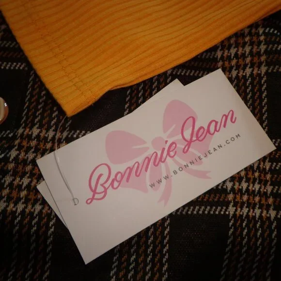 NWT Bonnie Jean Girls 12 Plaid Jumper and Top Set